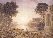 George Barret Classical Landscape Sunset (mk47) oil painting